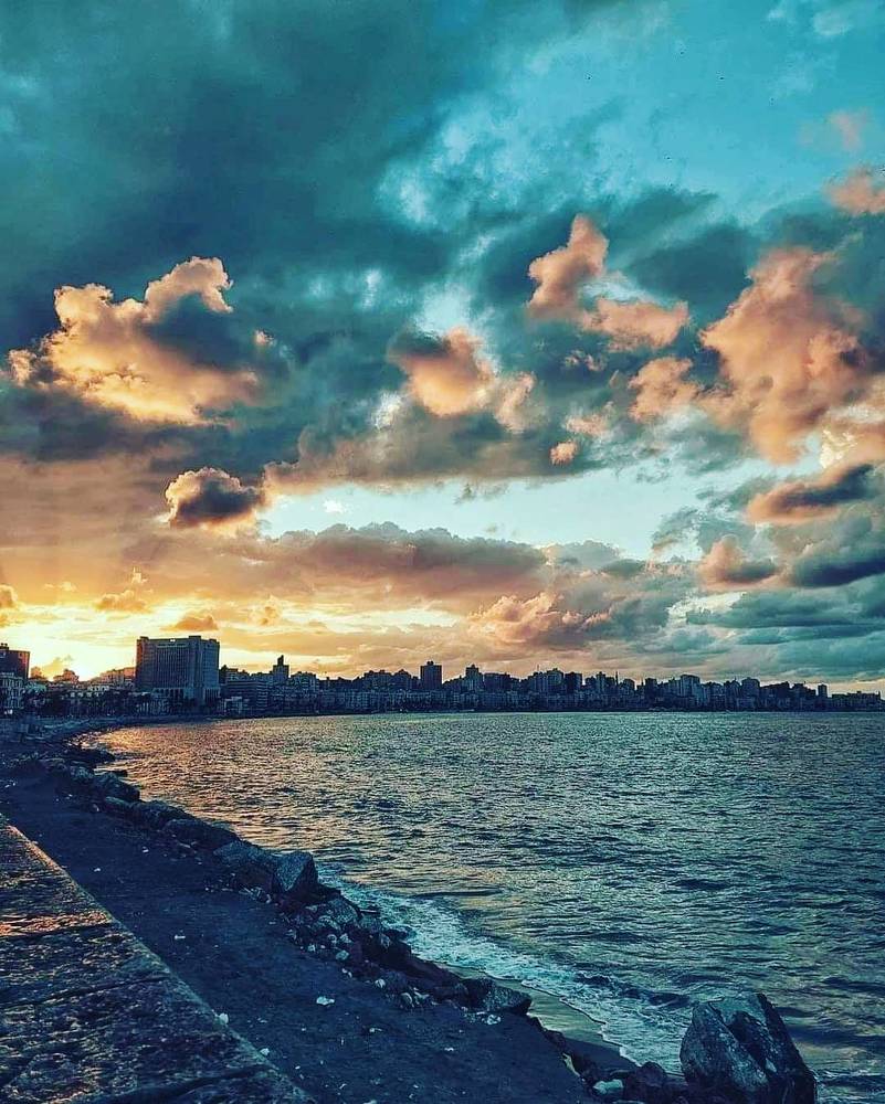 Sunset over the Mediterranean sea