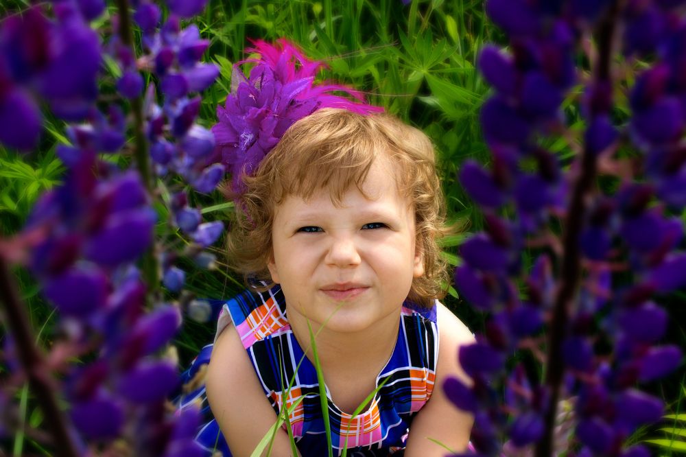Девочка в люпинах