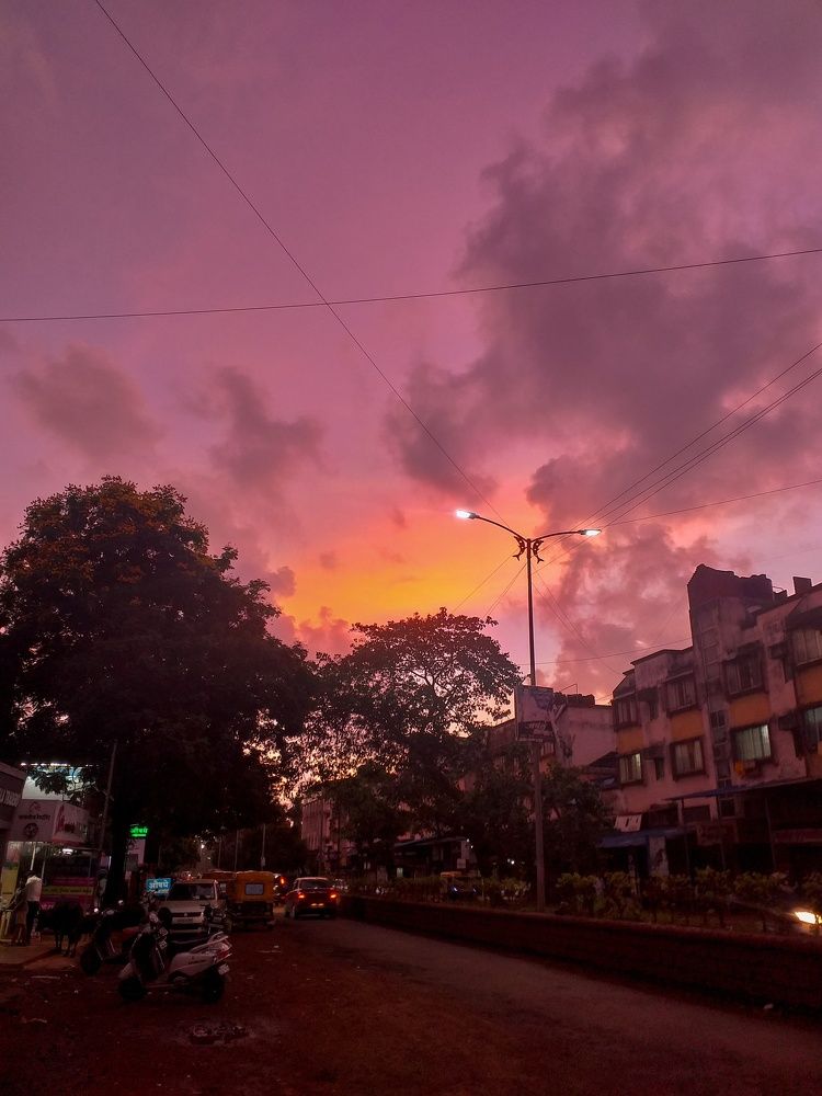 Sunset and the city