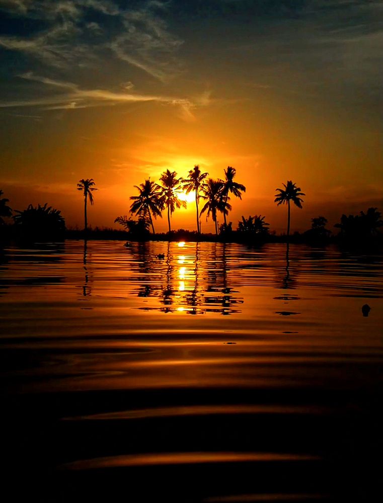 Sunseting in Kerala backwaters