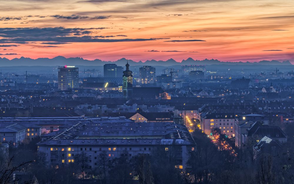 Munich Sunset at Olympiapark