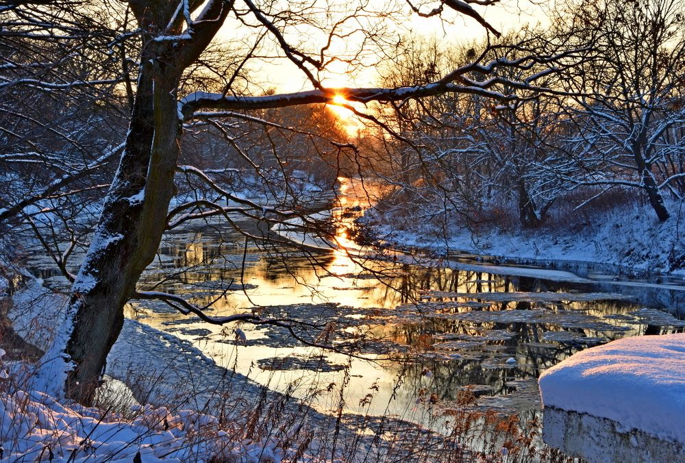 Ледоход на закате