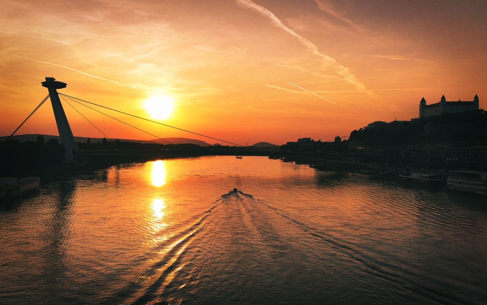 Bratislava Sunset on Danube river