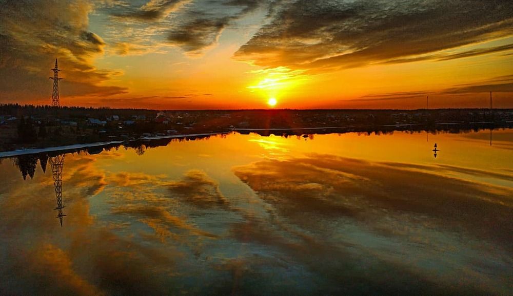 Река Мякса на закате