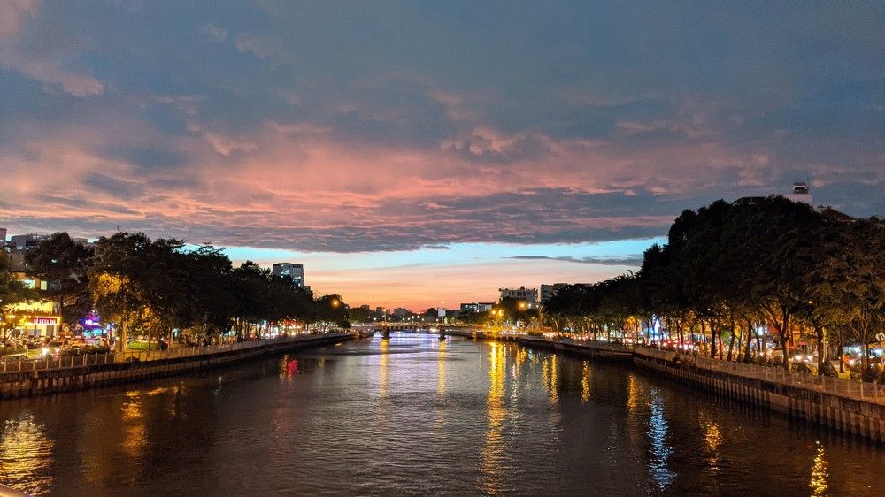 Sunset on Nhieu Loc - Thi Nghe canal, Saigon - Vietnam
