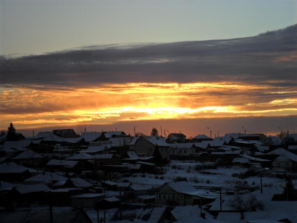 Зимний закат на урале
