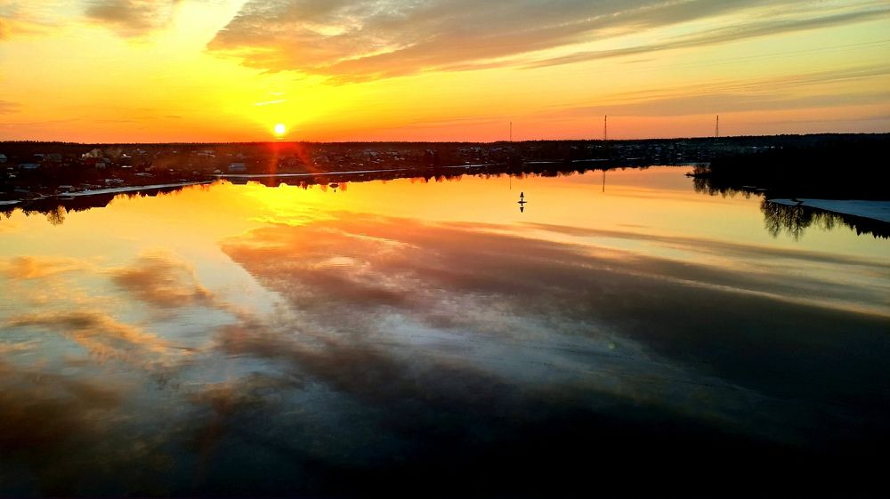 Река Мякса на закате