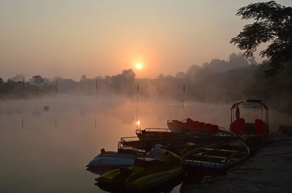 Fog and Sunrise at the river