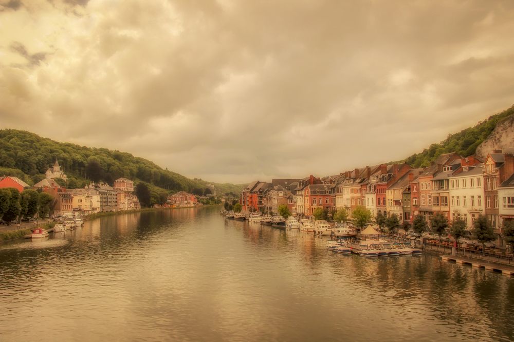 Down the Maas river near the city of Dinant