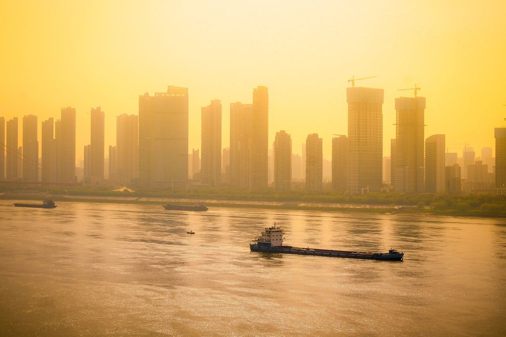 Sunset Behind the River