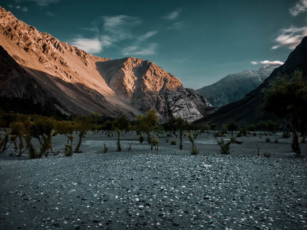 Sunset in Mountains.