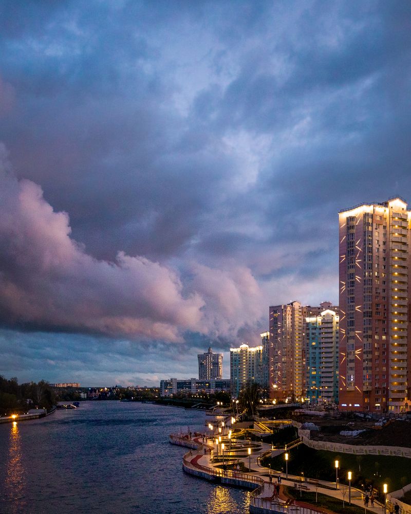 After a summer thunderstorm.