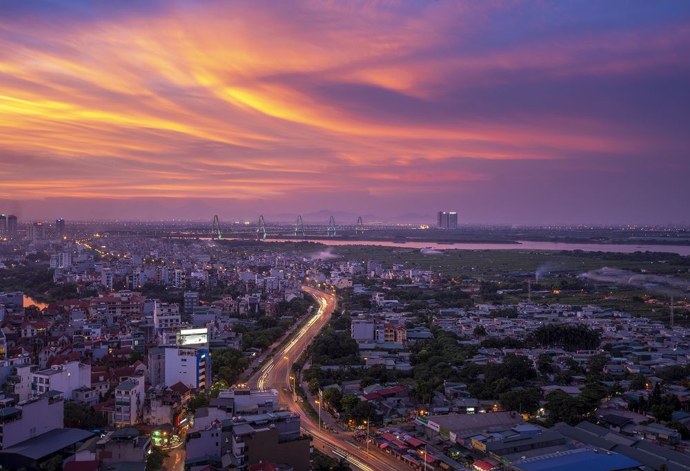 Sunset over my city - Hanoi city