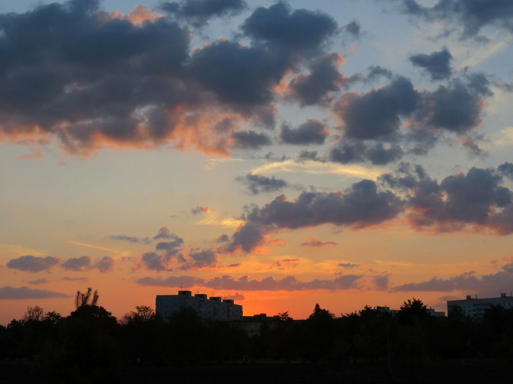 Sunset over the city