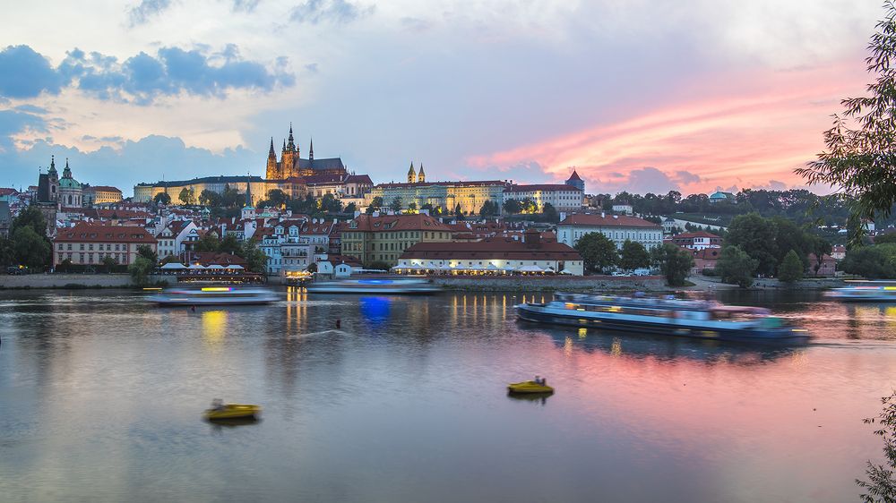 The Vltava River at sunset
