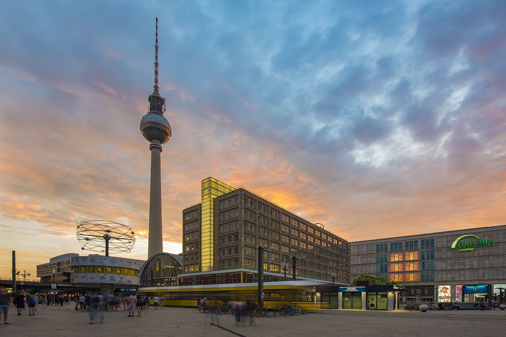 Alexanderplatz at sunset
