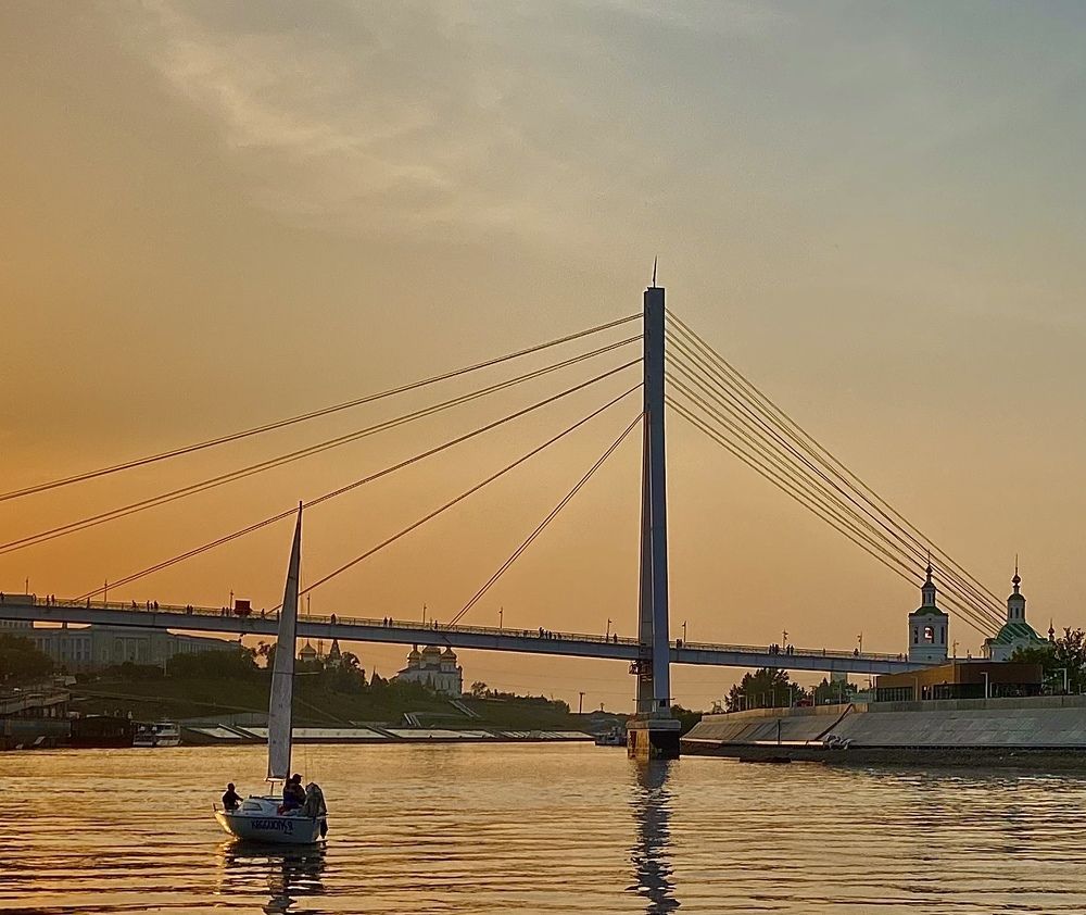 Закат, Тюмень, река.