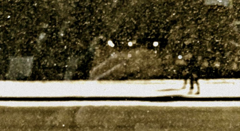 Снегопад. Трамвай.