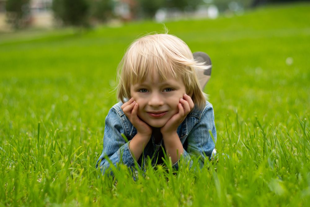 boy on the grass