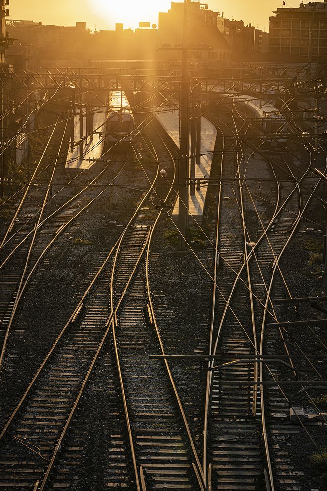 SUNSET OVER THE CENTRAL TRAIN STATION OF IZMIR