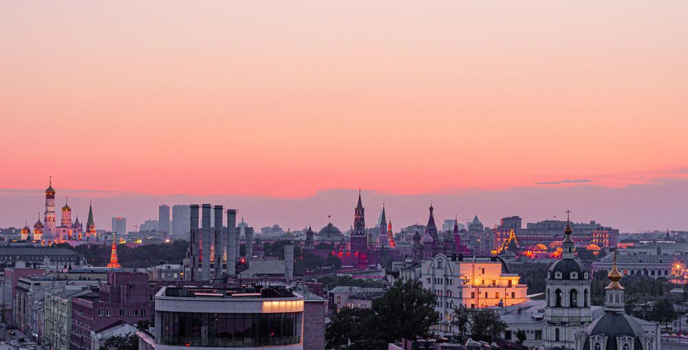 Moscow in the rays of a summer sunset