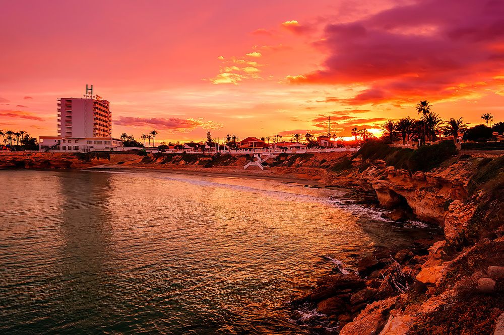 Закат в Испании в Ла Зения, Ориуэла Коста