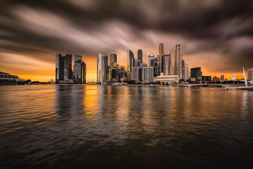 Golden Sunset of Marina Bay Singapore