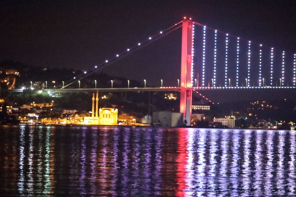 Ortakoy mosque and 15 Temmuz Sehitler Bridge