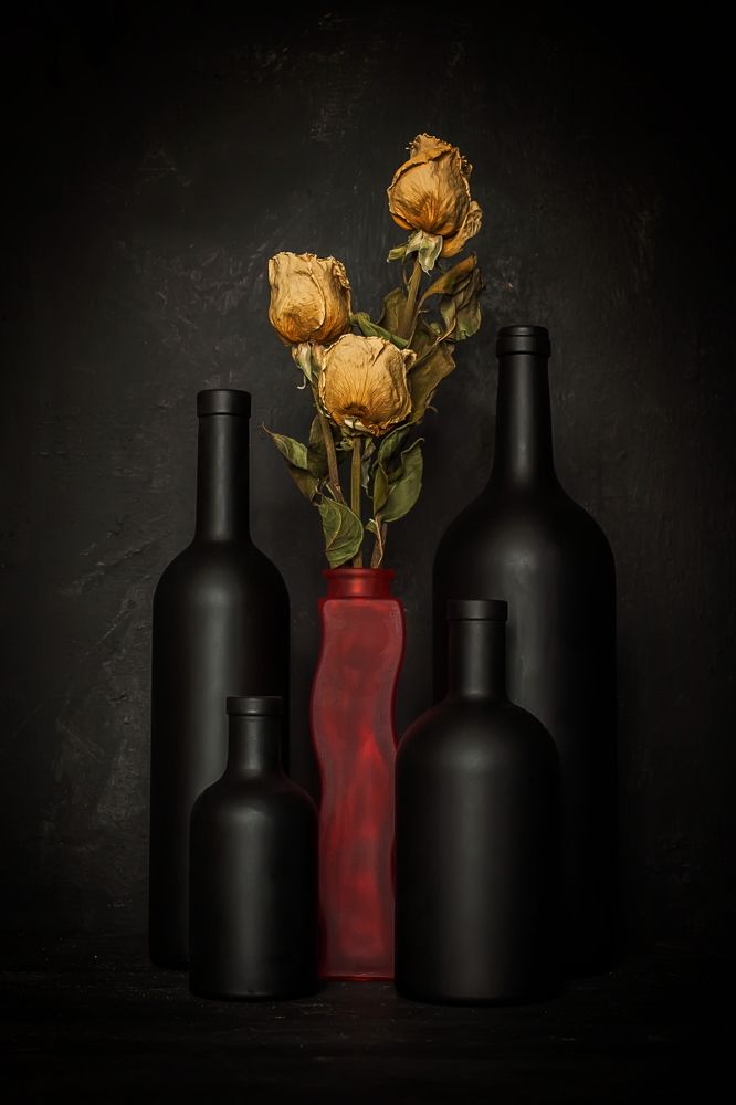 ... black bottles ...