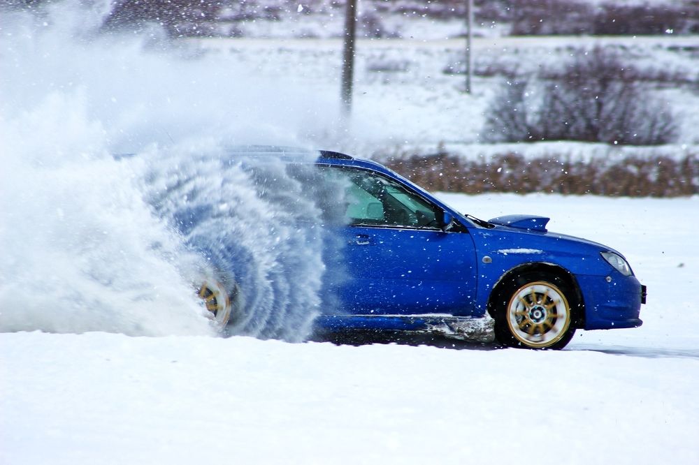 snowy Subaru
