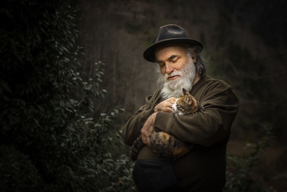 Man and cat