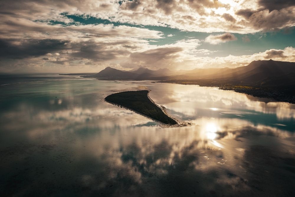 Sunrise over the west of Mauritius