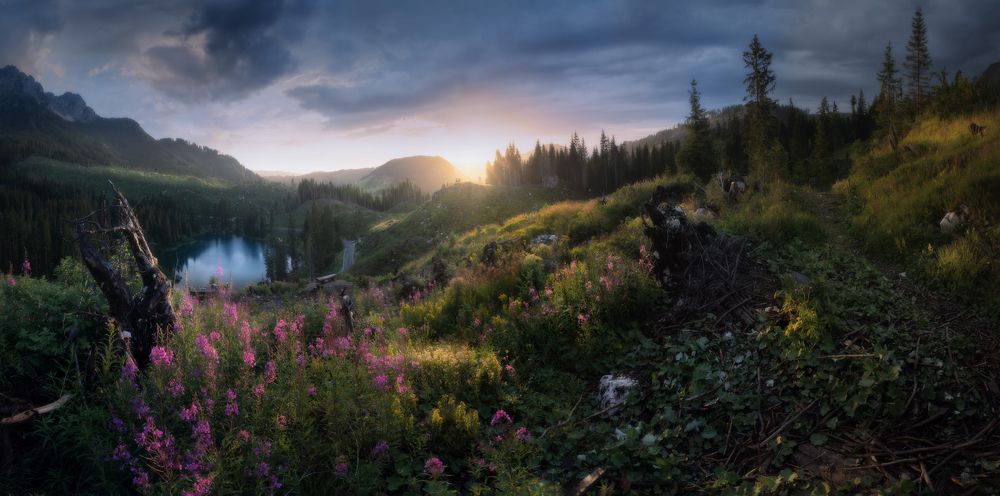 Dolomites - Italy ( Suncset on Carezza Lake )