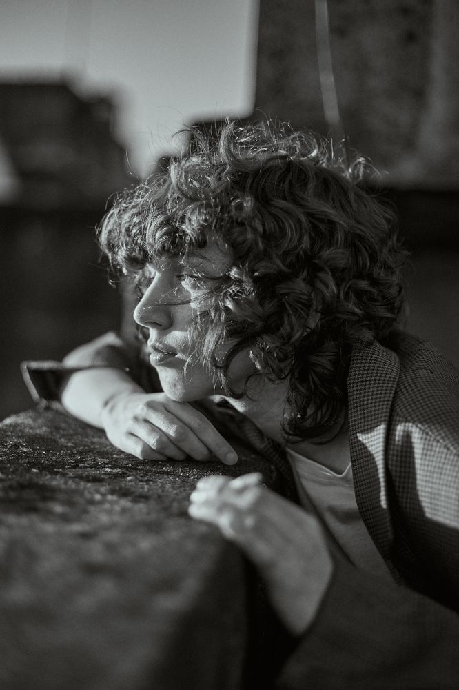 Sunset, the roof and Martina