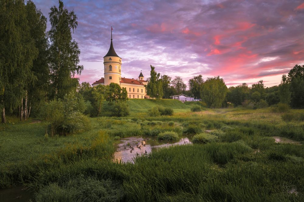 Розовый закат.