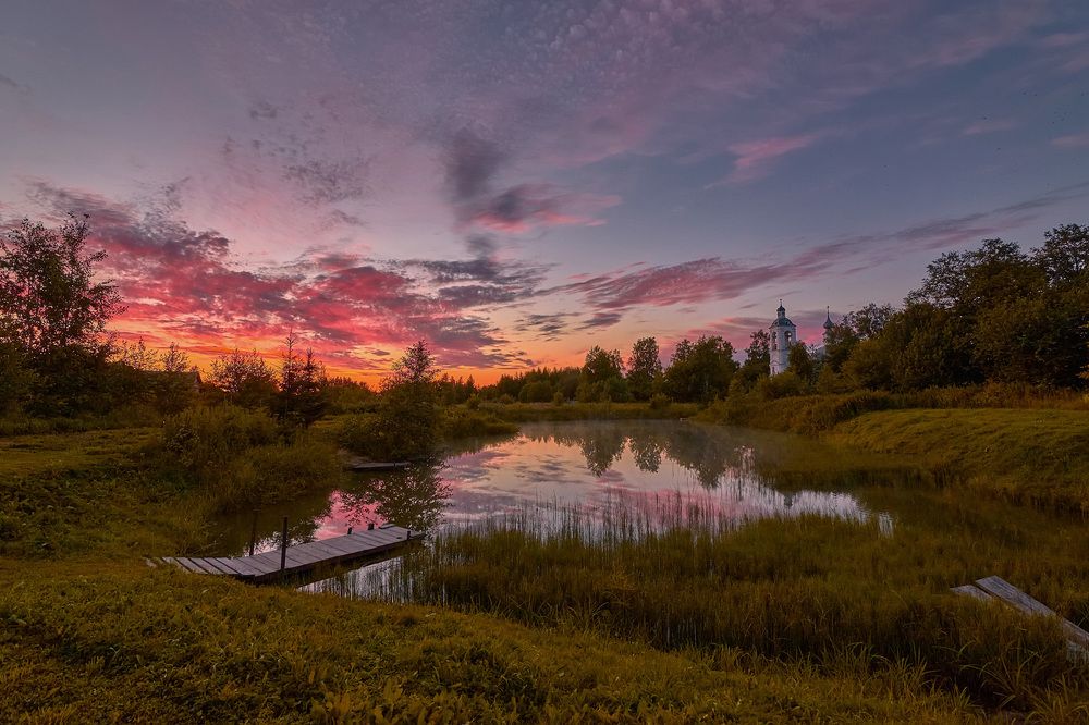 in the evening in August