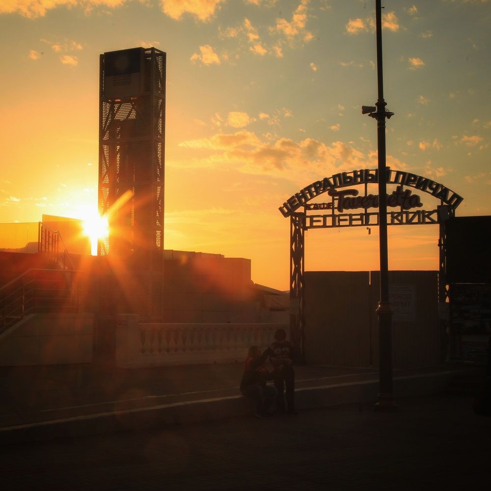 зимний закат в Геленджике