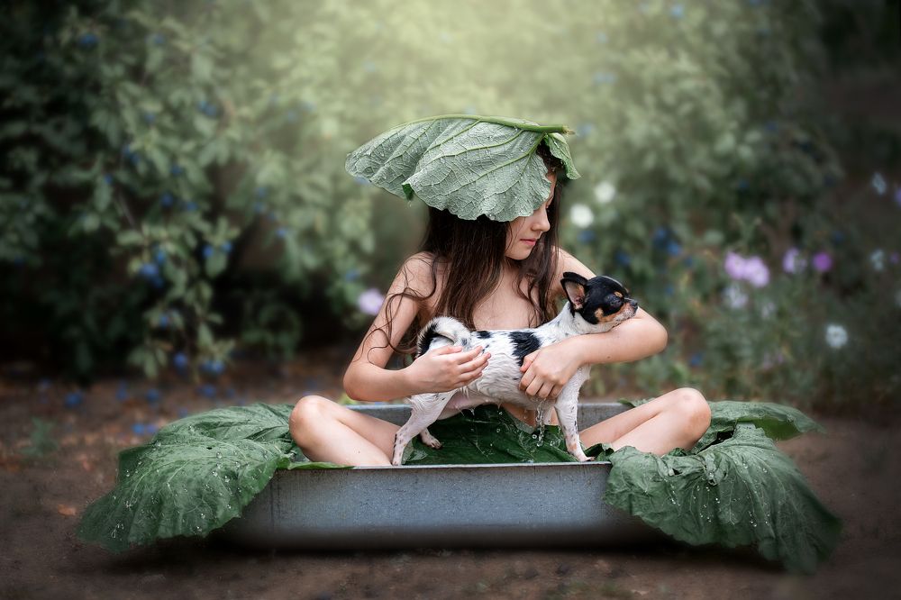 Купание под дождем!