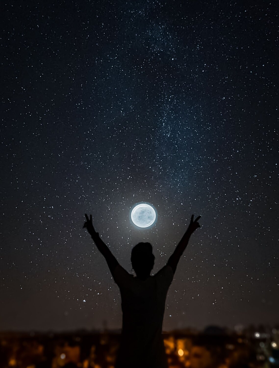 "She and the Moon could always be found playing in the darkness."