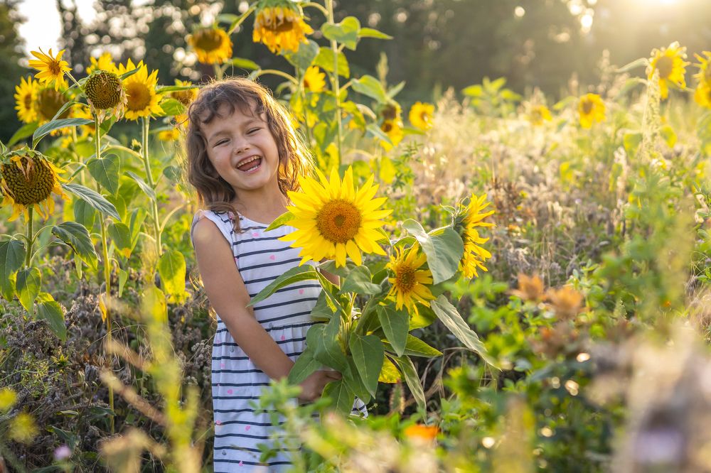 Happy summer vacation in countryside