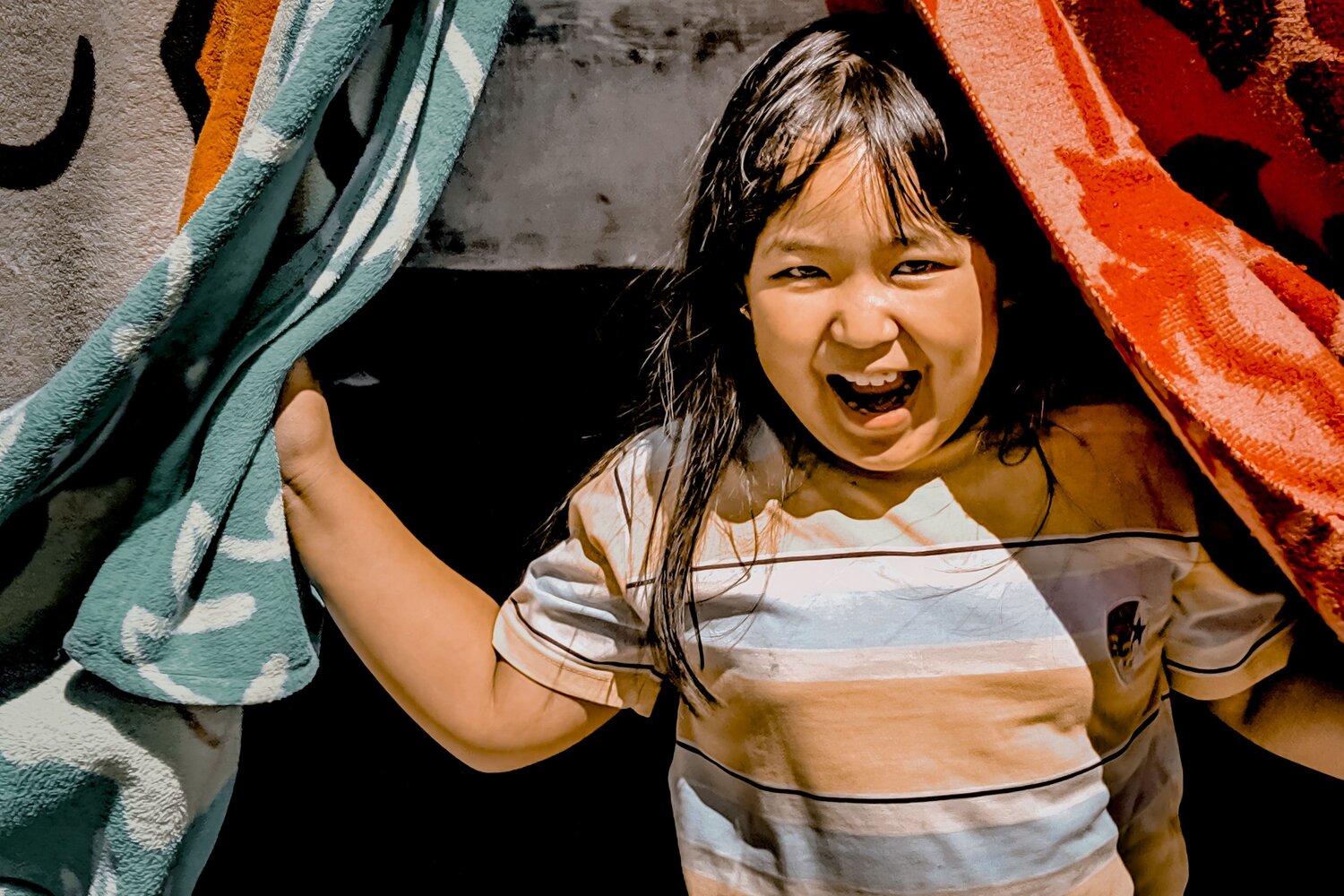 Child's happiness in the morning