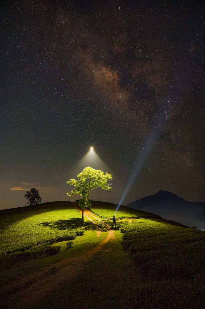 Milky Way with light