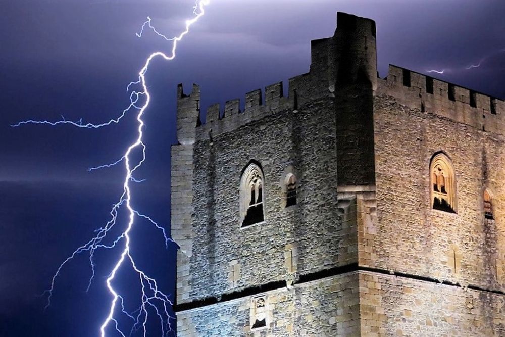 Castle and stormy weather