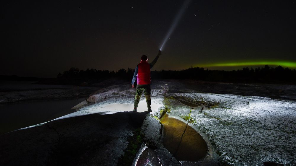 Встреча с северным сиянием на Ладожских шхерах