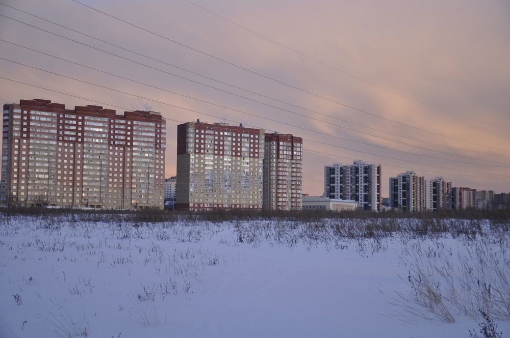 В пойме на закате