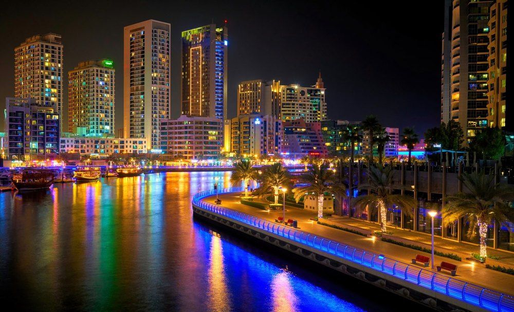 ночной Дубай