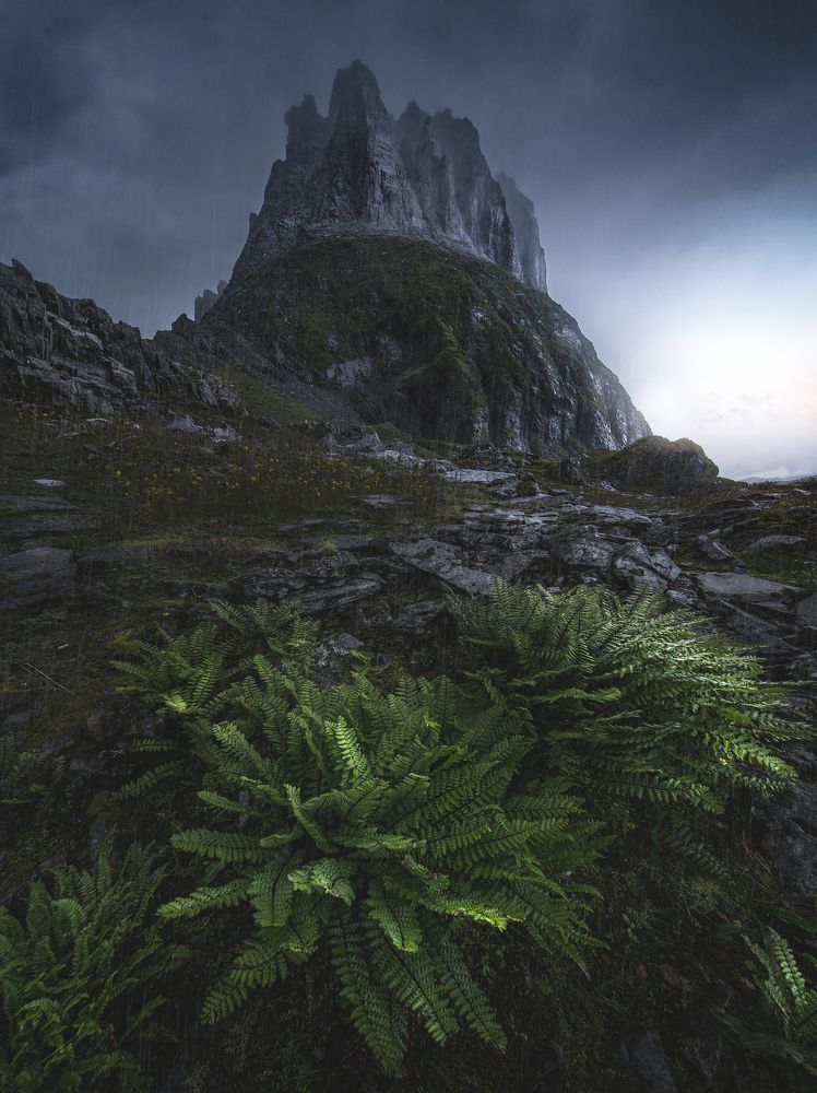 Mountain in the rain