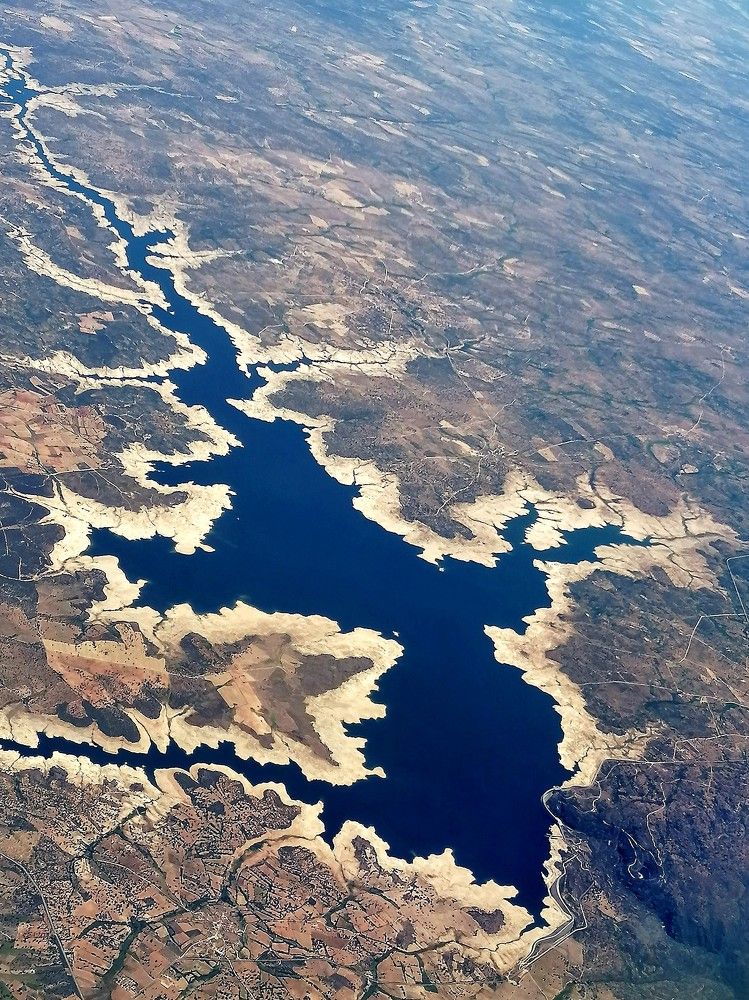 Aerial - river and dam