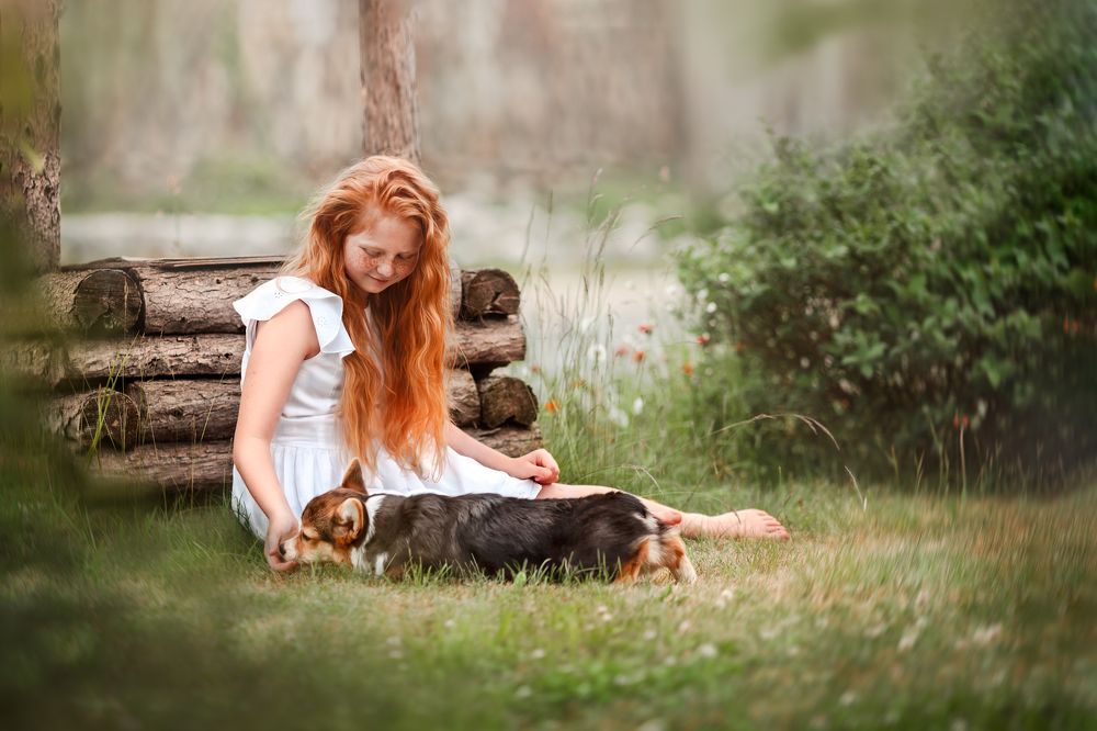 Катя и щенок