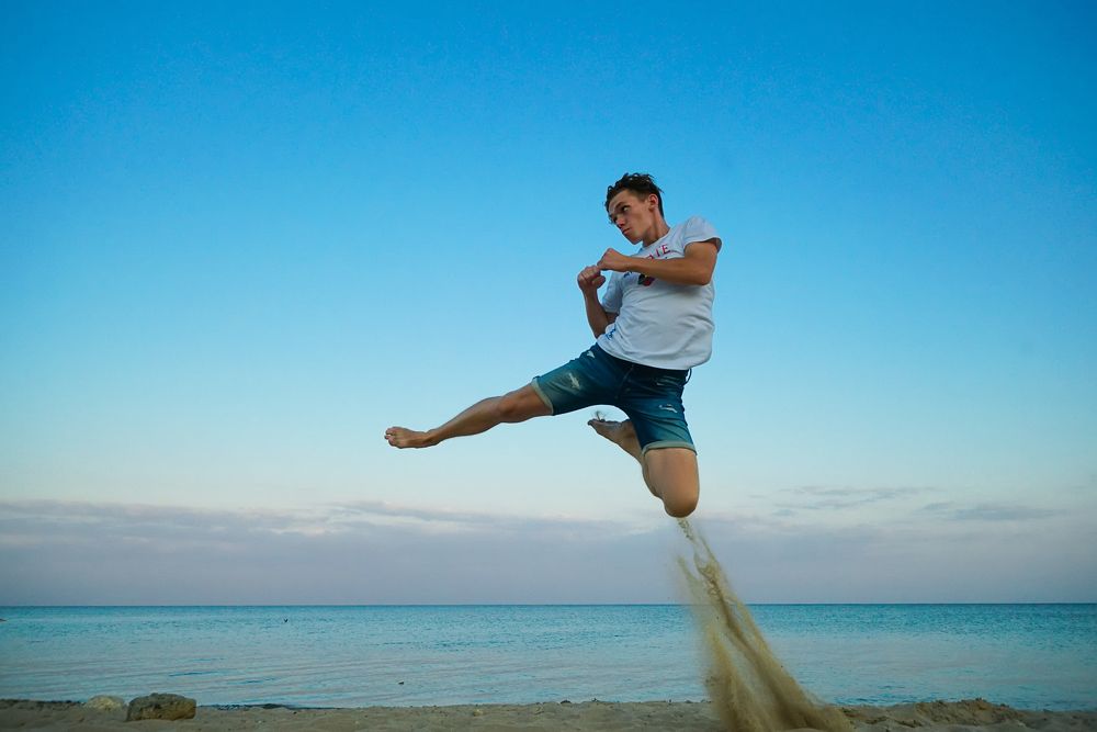 The son is a karate fighter - that's great)